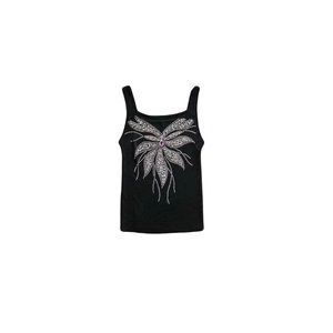 y2k black bedazzled graphic tank!
